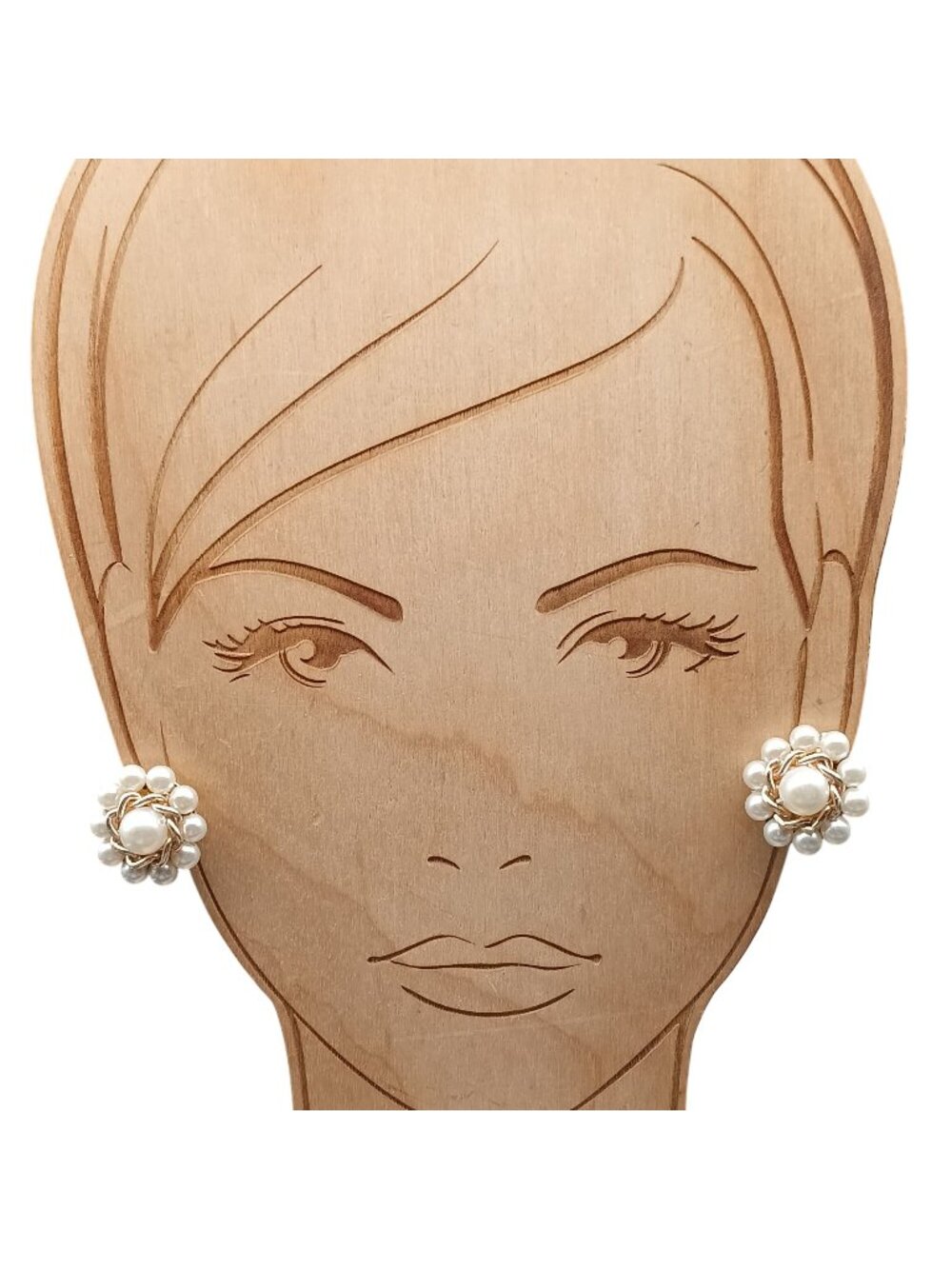 Vintage Faux Pearl Clip-On Earrings with Gold-Tone Woven Chain Design